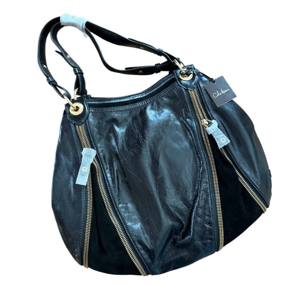 Cole Haan Moto Black Genuine Leather Women's Shoulder Bag NWT